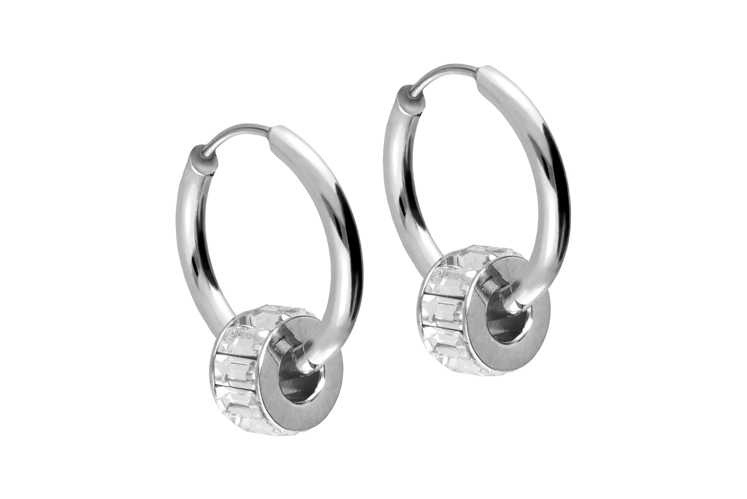 Chirurgenstahl Ohrclicker Creolen KRISTALLRAD von Piercingline